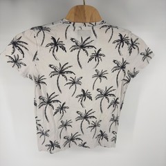 Hollister Mens Palm Tree Print T-Shirt Gray Short Sleeve Cotton Graphic Tee M
