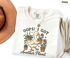 Funny Plant Lover T-Shirt Oops I Got Another Plant Duck Graphic Tee Gardening