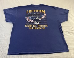 Patriotic Ronald Reagan Freedom Quote 3XL Eagle Flag Gildan Blue Graphic Tshirt