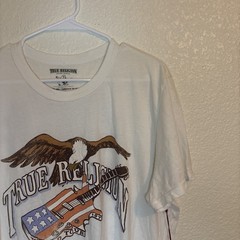 True Religion T Shirt Guitar Bald Eagle World Tour 1971 Rock & Roll Festival XL
