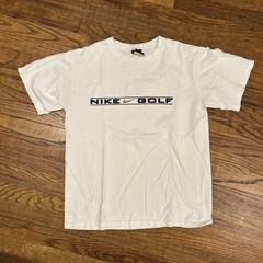 Vintage 90s Nike Golf Swoosh Logo Block Athletic Sports Graphic T-Shirt Medium