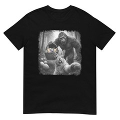 Funny Easter Day Bunny Selfie with Bigfoot Easter Eggs Men T-Shirt