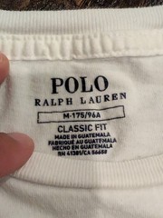 Polo Ralph Lauren Box Logo White T Shirt Classic Fit Med Vtg Retro Style Royal