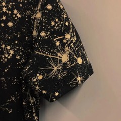 New Fashion Trend Sequined Summer Short Sleeve Luxury Men Black Pullover T-Shirt