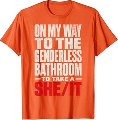 On My Way to The Genderless Bathroom Funny Vintage Grunge T-Shirt