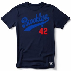 BROOKLYN 42 Baseball HOF themed Pre-Shrunk Ring Spun Cotton T-Shirt