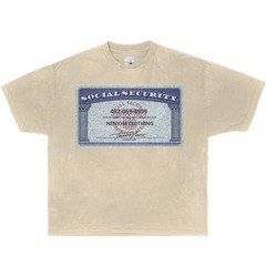 Neniom Social Security Card Boxy Shirt Streetwear Y2K Vintage Tees