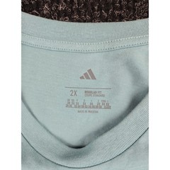 Adidas Mens 2X Graphic T-Shirt Teal Blue Camo Logo Regular Fit KC0799