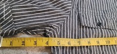 Seven Souls Striped White & Black Button Up Shirt Size Large With Patches