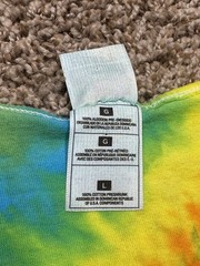 Vintage Tye Dye Multicolor Blank Tank Top Men’s Size Large FOTL Heavy Cotton Y2K
