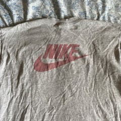 VINTAGE Nike Shirt Mens Medium Grey Front and Back Swoosh Logo Casual Sports Y2K