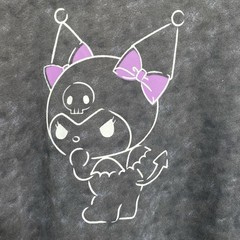 Uniqlo UT Sanrio Kuromi T-Shirt Charcoal Gray Tie-Dye Wash Devil Size S