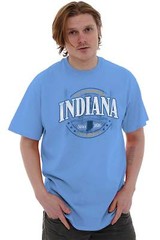 Indiana Hoosier State Crossroads Of America Adult Short Sleeve Crewneck Tee
