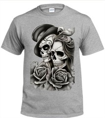 Dia De Los Muertos Men’s T-Shirt White or Black or Gray Small to 3X-Large