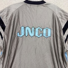 JNCO Jersey Mens XL Grey Blue Tribal Sabertooth 85 Graphic V-Neck Vintage 90s