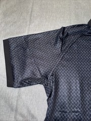 Retro Open Collar Polo In Square Geo Print XL -Brand- Tailored Athlete