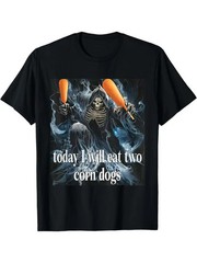 Skull meme I’m going to eat two corn dogs today funny trend men’s t shirt