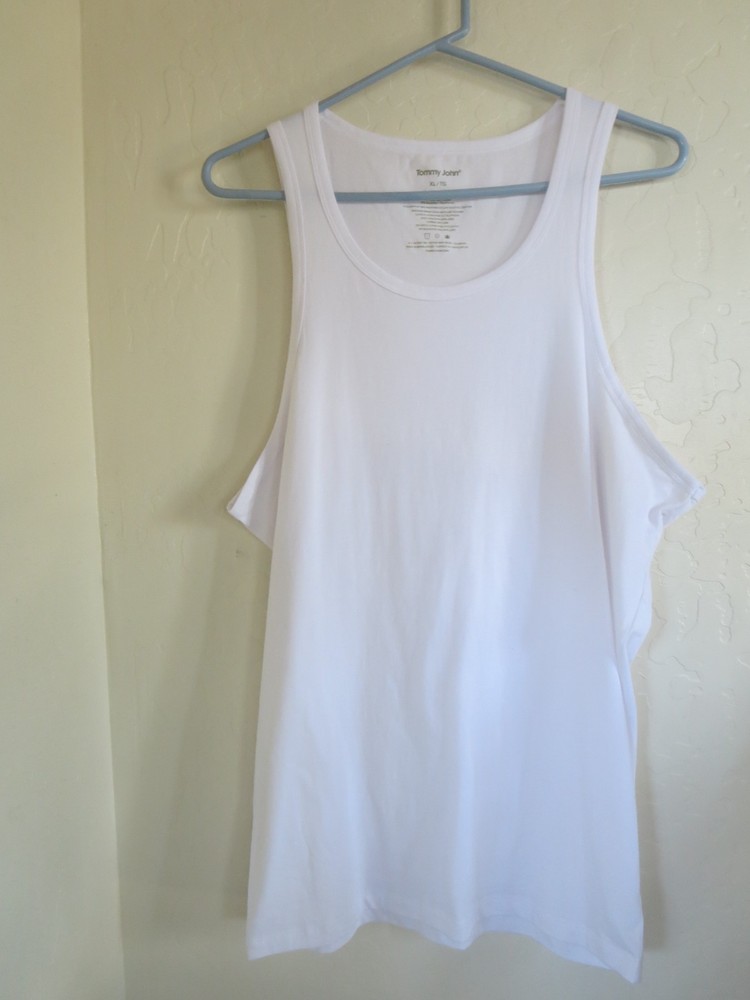 TOMMY JOHN MEN’S COTTON BASIC SLEEVELESS UNDER SHIRT TANK, WHITE, XL, NWOT
