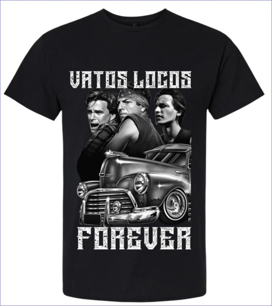 Vatos Locos Forever T-shirt Men’s or Youth Small to 5X-Large Black Style 1