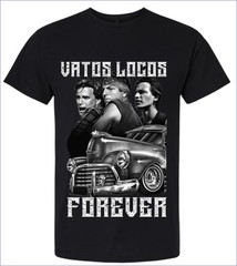 Vatos Locos Forever T-shirt Men’s or Youth Small to 5X-Large Black Style 1