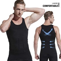 Mens Body Shaper Toning T-Shirt Ultra Durable Vest Compression Workout Underwear