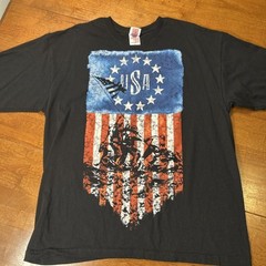 Vintage Bayside USA T Shirt Men’s Size XL Black Y2K America