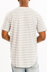 WEIV Los Angeles Striped Basic Tee Gray/White Size XL