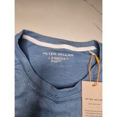 Peter Millar Crown Sport Active Men Storm Blue Swirl T-Shirt UPF 50 MS22EK300A L
