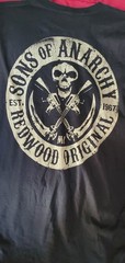 Sons of Anarchy Shirt Mens Sz 2XL Black Redwood Original MC TV Tee