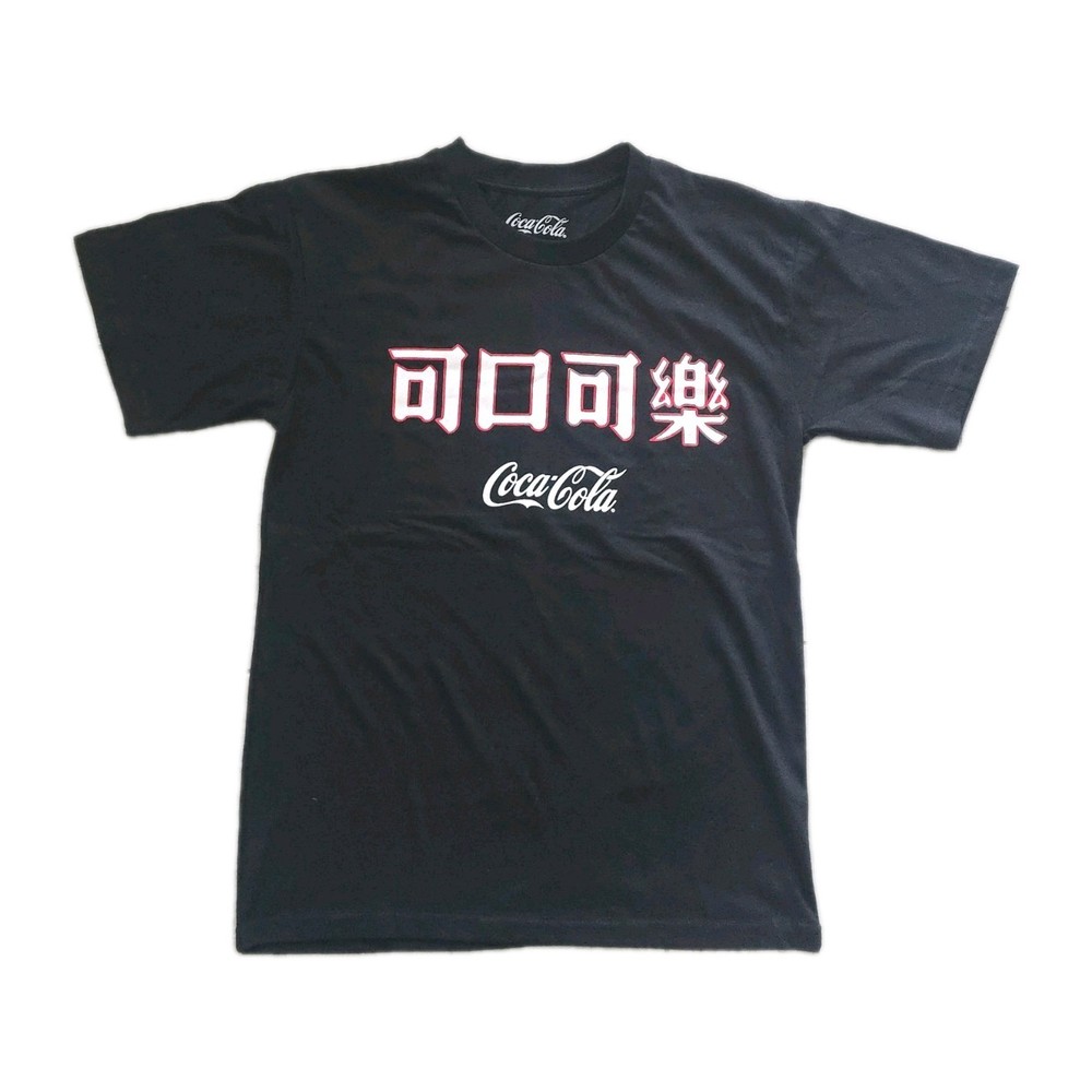 Coca Cola Graphic T-Shirt Black Japanese Logo Mens Medium Streetwear Tee