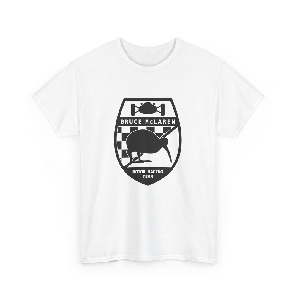 Bruce McLaren Tribute T-Shirt Vintage Kiwi Racing Team Tee F1 Race Fans Gift