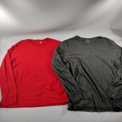 Lot of 10 Henley Crew Neck Pull Over Long Sleeve T-shirts Mens Size M/L/XL