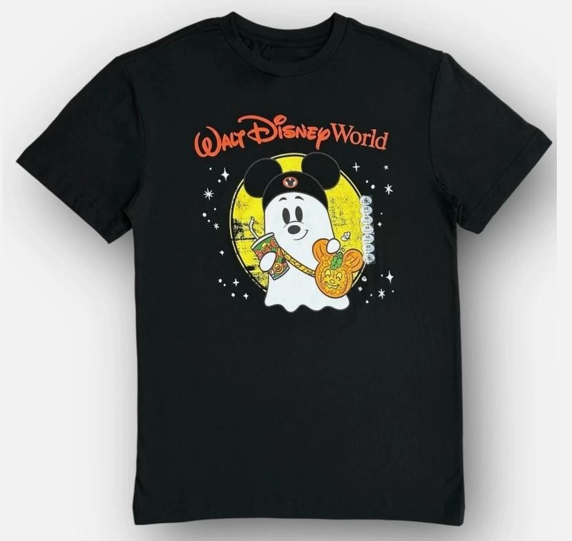 Disney Parks 2025 Halloween Mickey Ghost Pumpkin T-Shirt