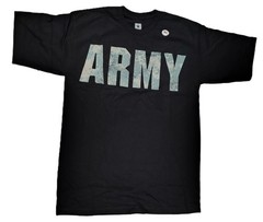 Official US Army Digital Camouflage Graphic Military Black Tee Shirt Made in USA