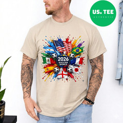 World Soccer 2026 Shirt, 2026 Cup USA Canada Mexico Adults Tshirt,Soccer Fan Tee