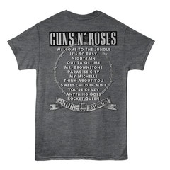 Guns N Roses Appetite For Destruction Song List Men’s T Shirt Rock Music Merch