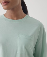 Pact Women’s Softspun Long Sleeve Pocket Tee Medium Surf Spray Top