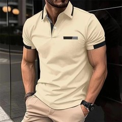 Camiseta Con Cuello Levantado Cremallera Para Hombre Camisa De Manga Corta Men