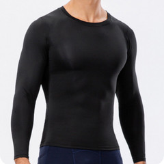 Men’s Sports Compression T Shirt Tight Fitness Gym Moisture Wicking Long Shirts