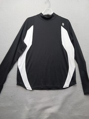 New Balance Men’s Athletic Shirt Size L Black White Colorblock Long Sleeve 3479