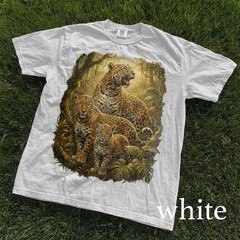 Vintage Fierce Leopard Animal Graphic Comfort Tee Big Cat Wildlife