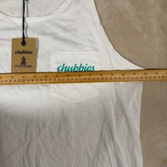 Chubbies Tank Top Mens XL White New Spring Breaker Skys Out Thighs Out Pocket