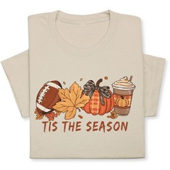 Tis the Season Fall T-Shirt, Pumpkin Spice & Football Autumn Tee