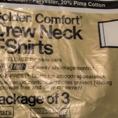 VINTAGE VTG SEARS GOLDEN COMFORT PLAIN WHITE T SHIRT Sz Small 34/36 Cotton Poly
