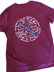 Upcycled Table Rock Lake T-shirt w/ Marinas & Landmarks Graphic, Magenta Size L