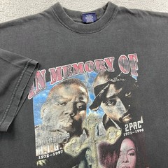 Vintage Tupac Biggie Smalls Aaliyah Lisa Lopez Rap Tee T Shirt Men XXL Black