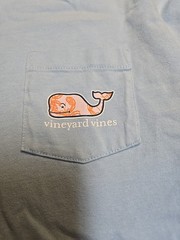 Vineyard Vines Kid M 12/14 Pocket Crew Tee T-Shirt “LOBSTER TOSS WHALE FILL”