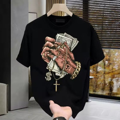 Men’s Cotton T-Shirt Y2K Oversized Hip Hop Graphic Tee Casual Summer Streetwear