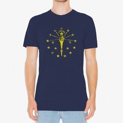 Indiana Flag State Pride Hometown Triblend Mens T-Shirt – Vintage Navy