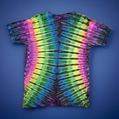 *New* 2XL – Sm Handmade Tie Dye, Bender Rainbow Black, Crew or V-Neck